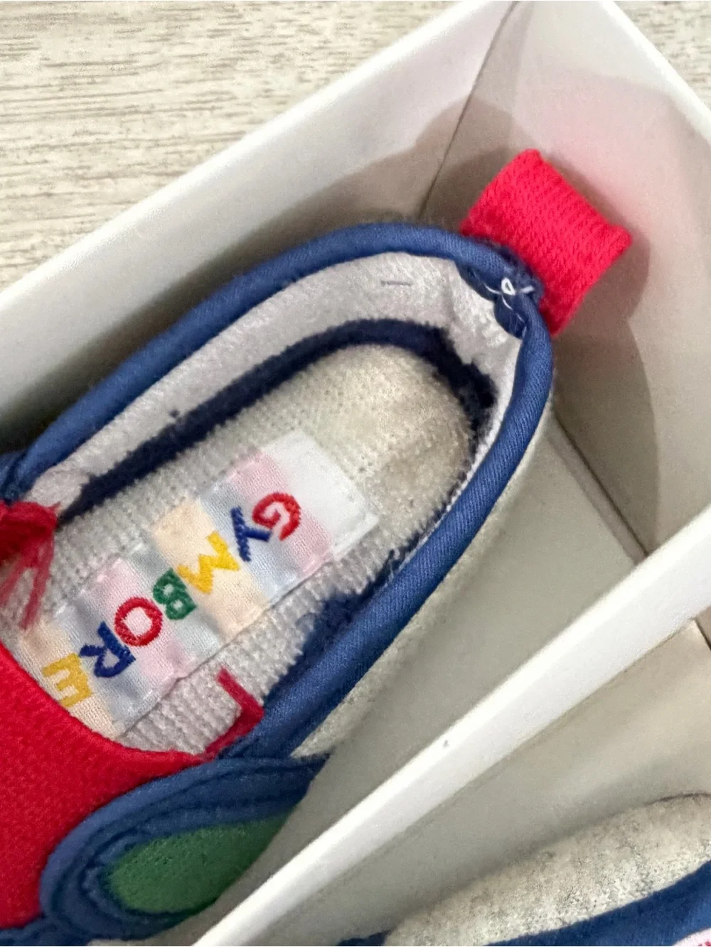 VTG 90s Gymboree Baby Crib Shoes Soft Sole Infant Rainbow Tag Boys NEW 3-6 Month